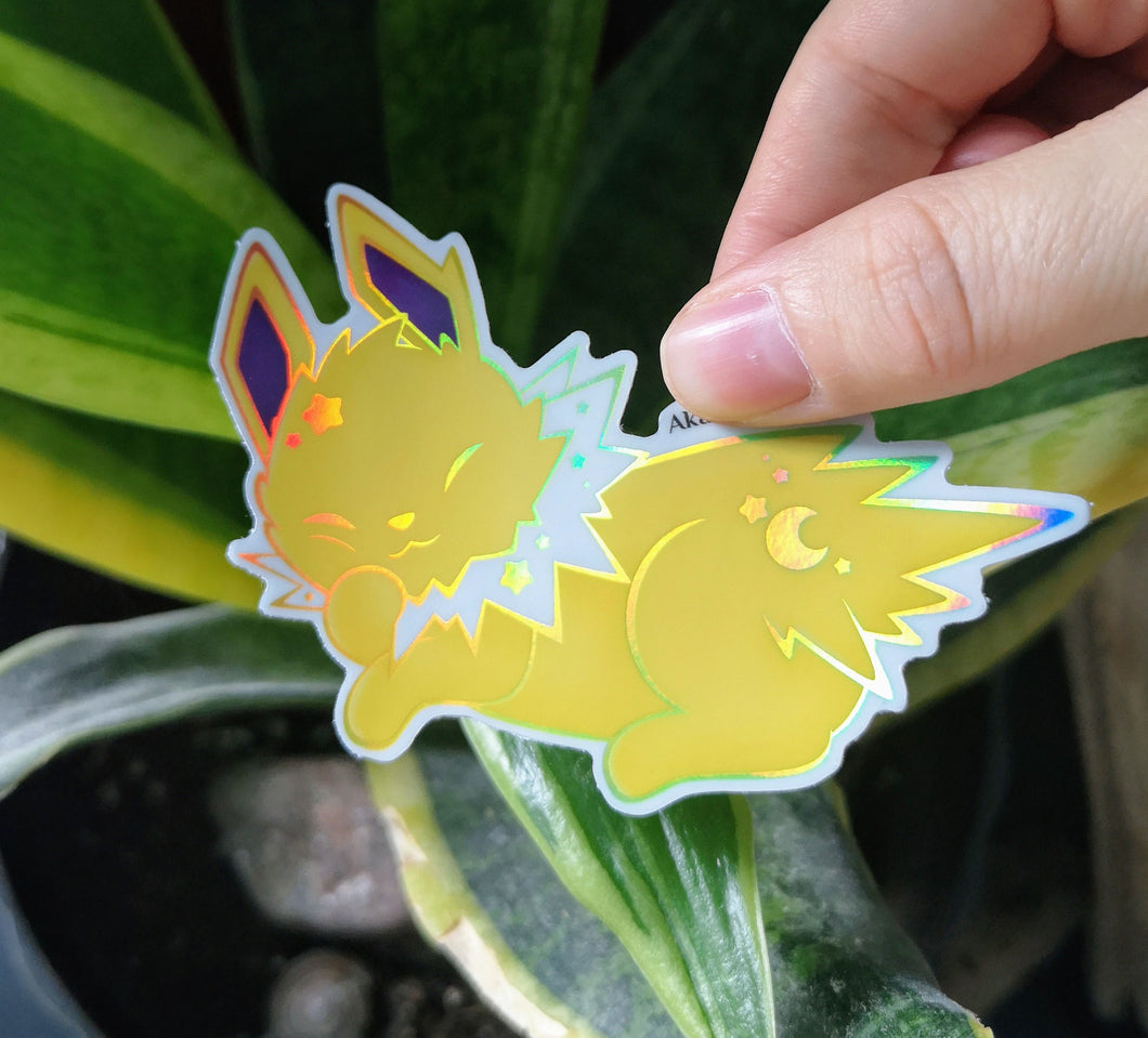 Electric Fox Holographic Sticker