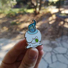 Load image into Gallery viewer, *SHINY* Stained Glass Candle Ghost Pin
