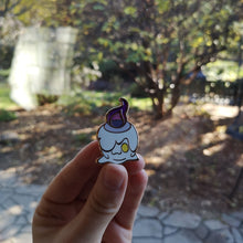 Load image into Gallery viewer, Stained Glass Candle Ghost Pin
